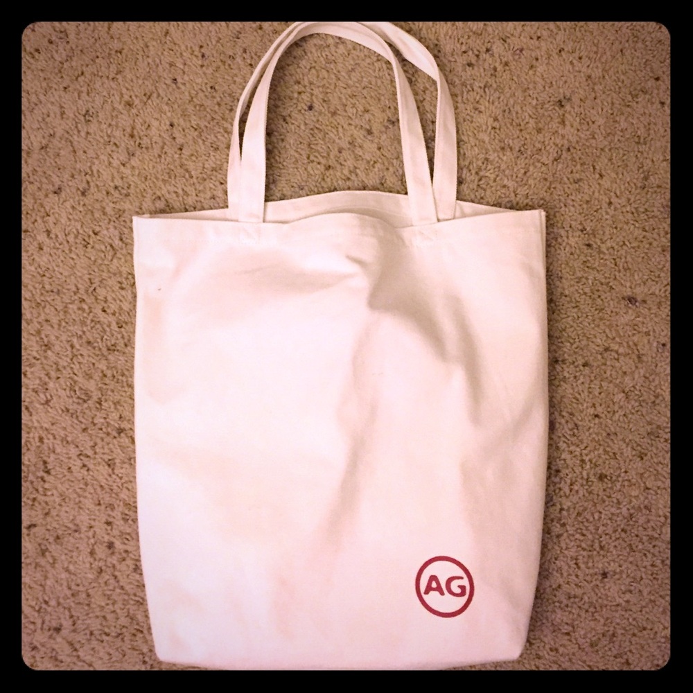 New AG adriano goldschmied white canvas tote large
